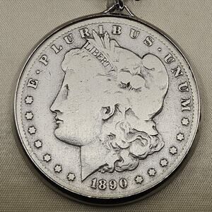 Vintage Swank "Lucky Buck" 1890-O Morgan Silver Dollar Keychain in Original Box